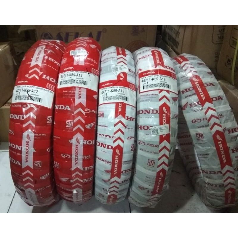 (RM) BAN LUAR DEPAN BELAKANG TUBLES TUBELES HONDA AHM FEDERAL MATIC METIK K59 VARIO 125 150 BEAT SCO