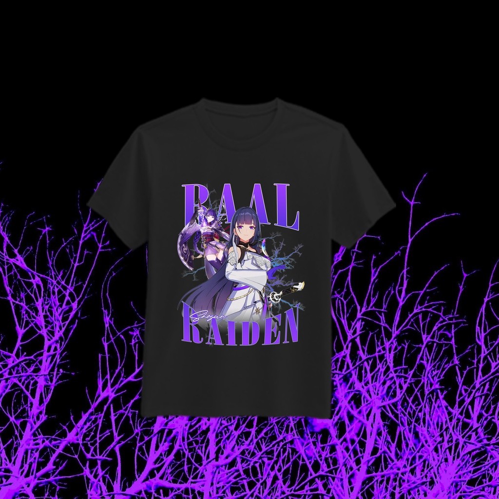 BAAL SHOGUN RAIDEN HOMAGE TEE GENSHIN IMPACT T-shirt Pria