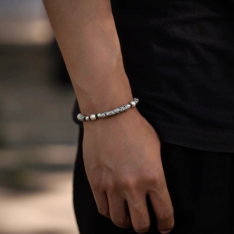 999 kaki perak keberuntungan awan manik-manik gelang perak gelang perak