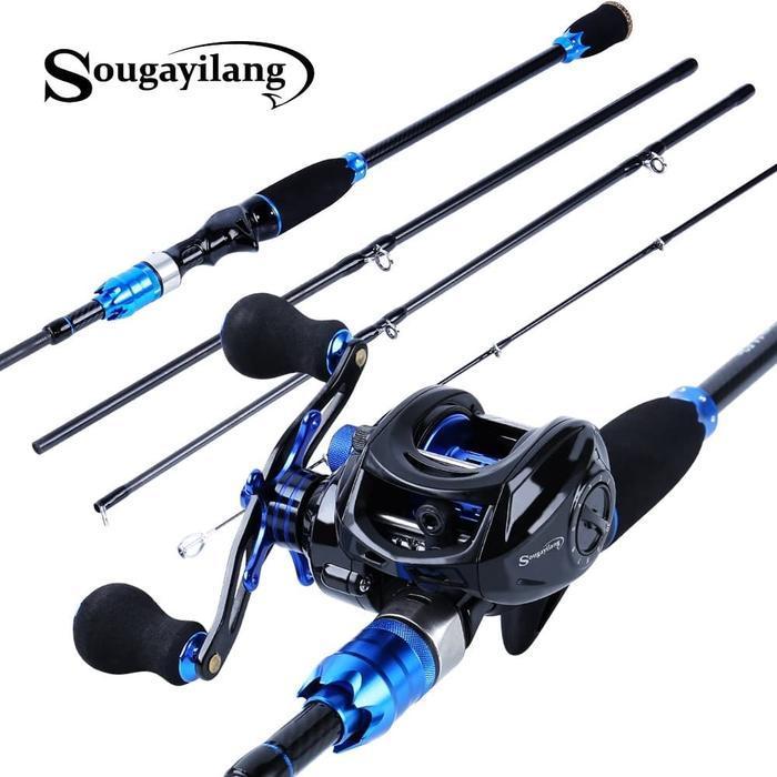 Sougayilang set joran casting 210 cm 4 section dan Baitcasting Reel