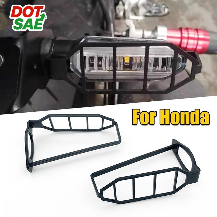 DOT SAE 2Pcs Cover Pelindung Lampu Sein Sen Besi untuk HONDA CRF250 Rally /X-ADV /CB150R /CB300R /CB