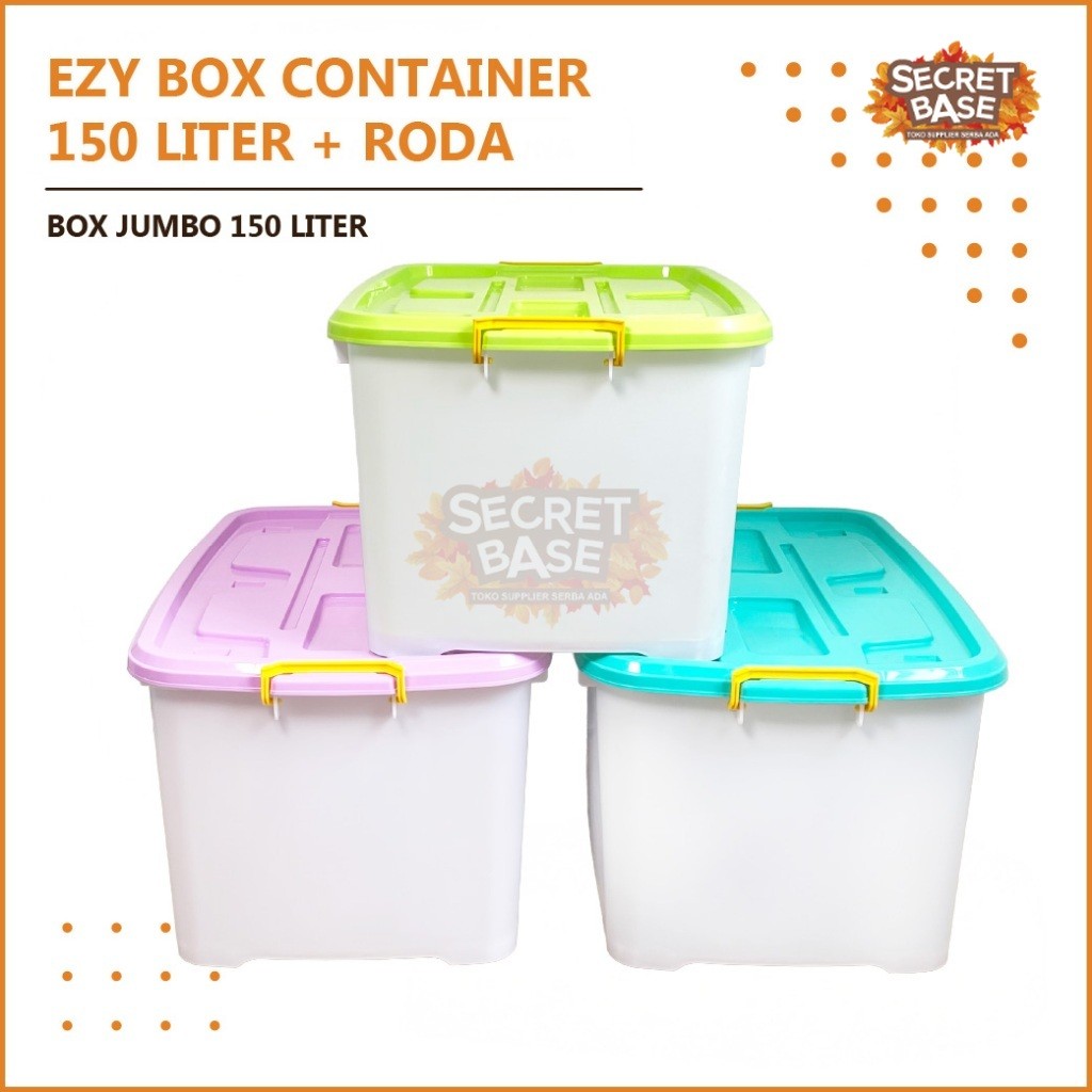 EZY BOX CONTAINER 150 LITER + RODA Box Container / Kontainer Box Plastik / Box Jumbo 150 Liter