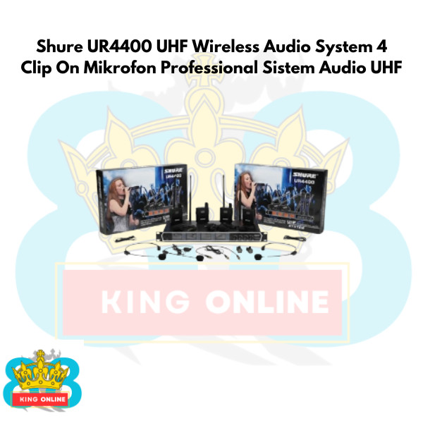 Shure UR4400 UHF Wireless Audio System 4 Clip On Mikrofon Professional Sistem Audio UHF