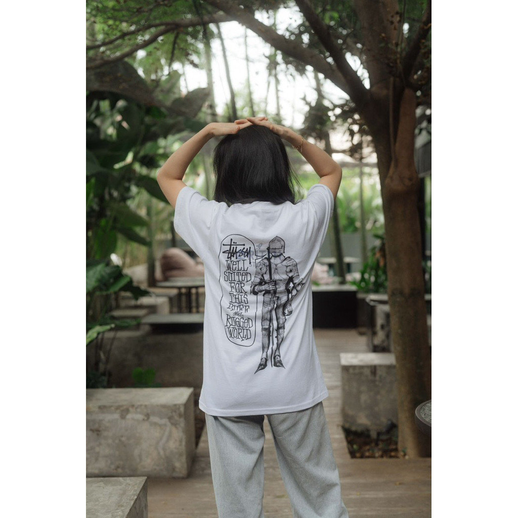 Ramadhan - COD Kaos Stussy Well Suited Tee White Original / Baju Kaos Stussy  T-shirt pria Unisex Br