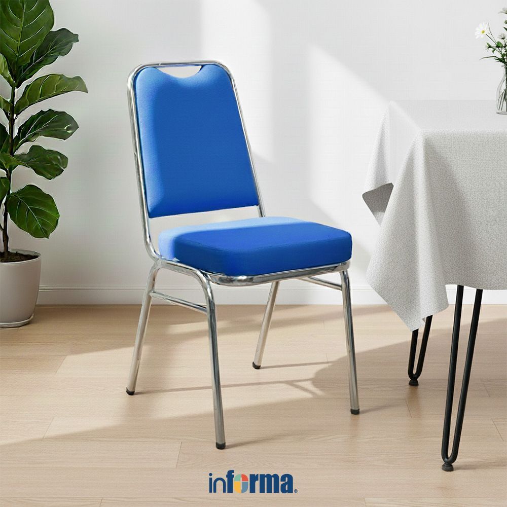 Informa Lion Kursi Banquet Fabric - Biru Multipurpose Chair Kursi Makan Cafe Restoran Serbaguna Balc