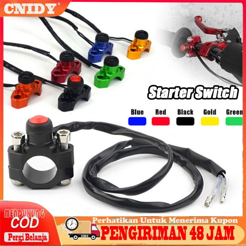 [COD]Tombol Saklar Modifikasi Motor CNC Aluminium 22mm Universal Waterproof Untuk Starter Klakson La