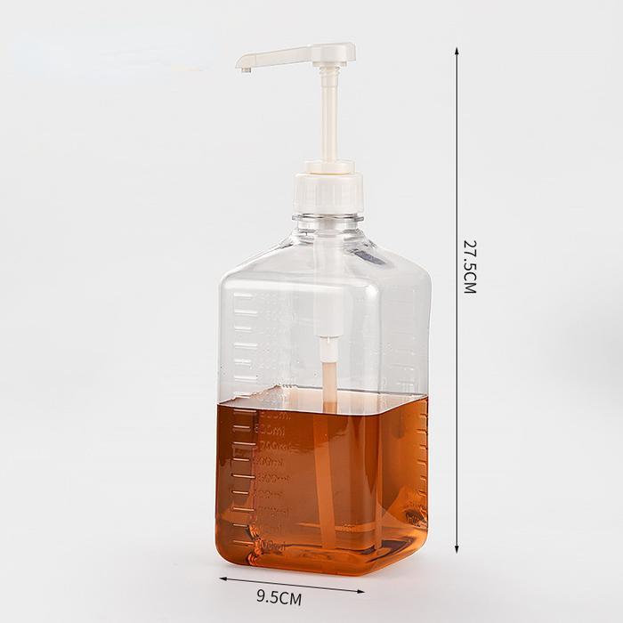 ​​Botol Sirup Plastik Kapasitas Besar 1600 ML - Pompa Sirup untuk Usaha Minuman, Botol Saus Pump yan