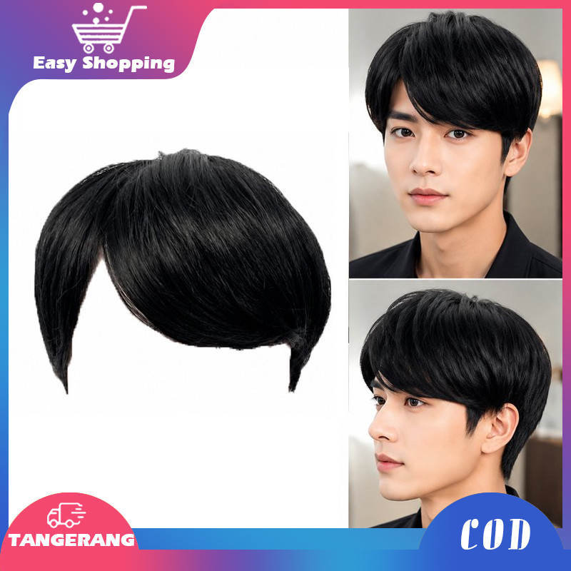 Rambut Palsu Pria | Wig Cowok Pendek | Rambut Wig Pria Pendek Korea| Wig Laki Laki