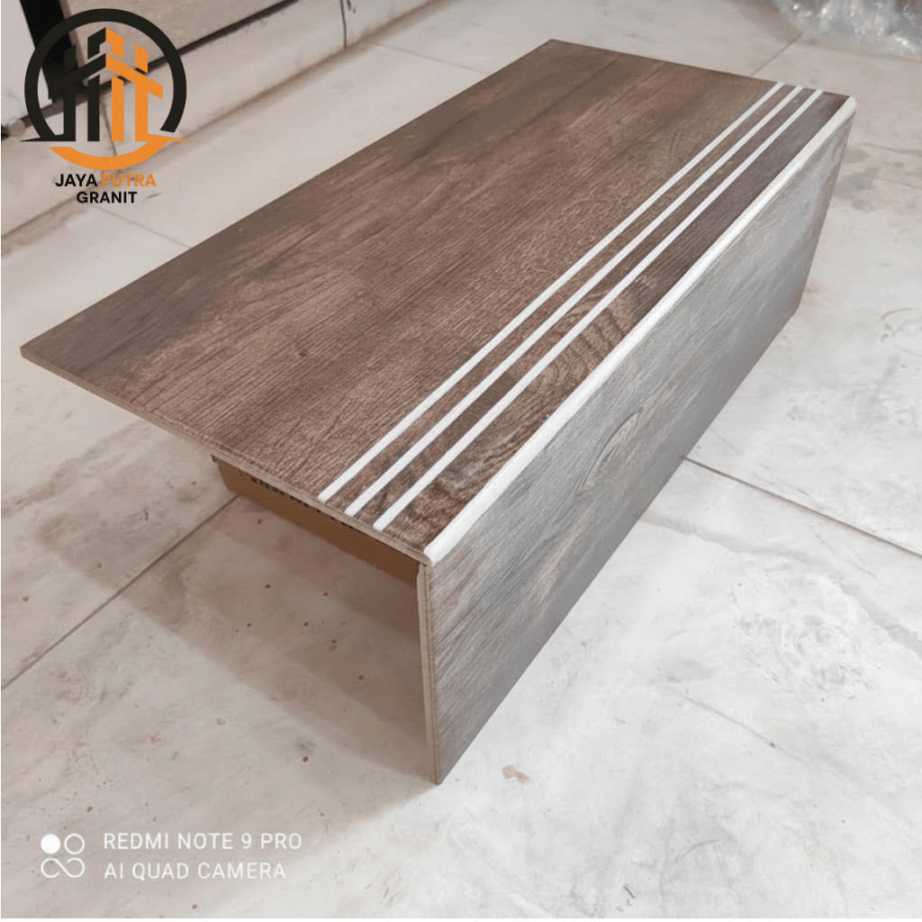 NEW Granit Tangga Motif Kayu 30x60 20x60 Aman Stepnosing Custom Ukuran List Kramik Granite Tile Rapi