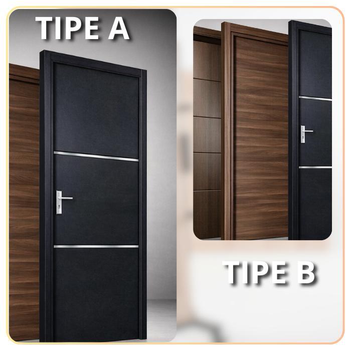 DAUN PINTU MINIMALIS 72x200 CM DOUBLE TEAKWOOD / NYATOH / SUNGKAI #186