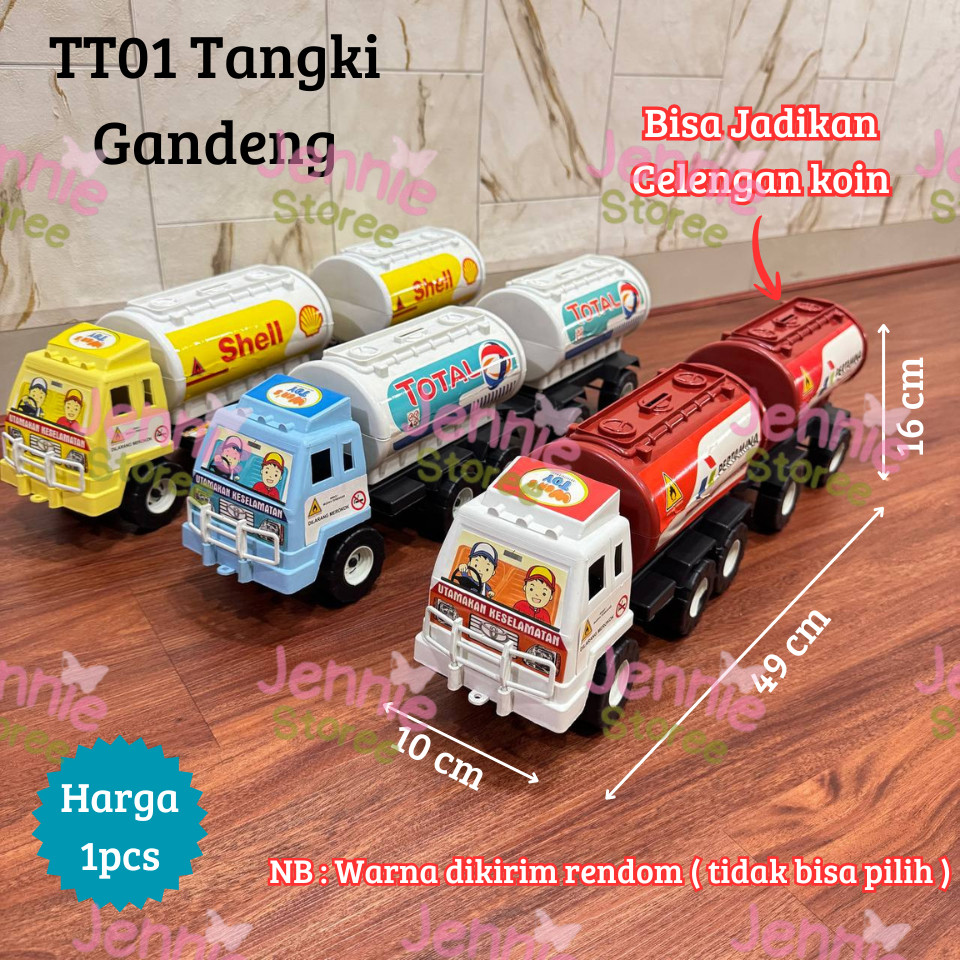 Mainan Truck Tangki Gandeng / Mainan Truk Tangki Celengan / Mainan Tangki Mobil Gandeng