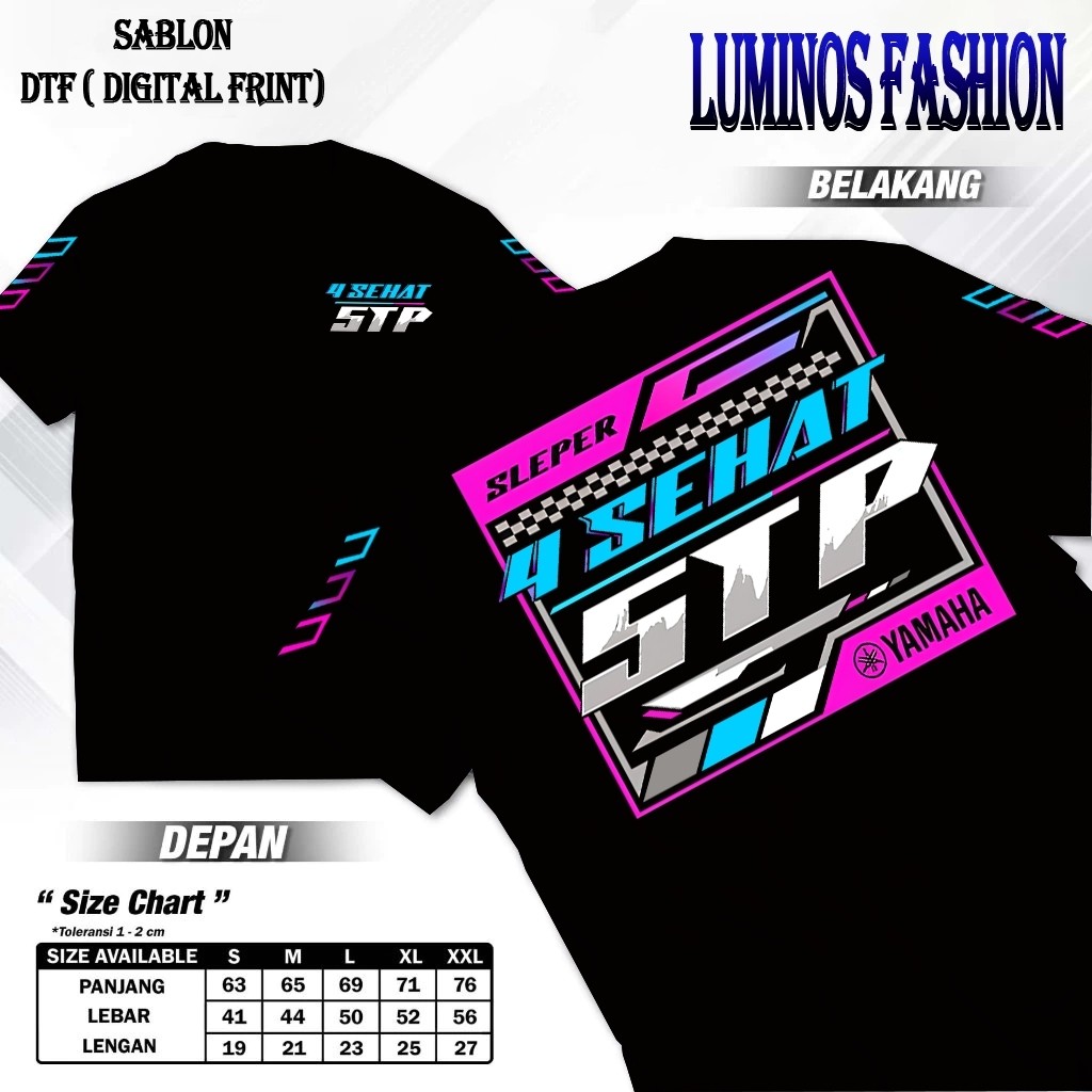 Luminos Fashion12 Kaos Racing Jupiter Vega 4 Sehat 5TP Original Terbaru High Premium Quality Kaos Di