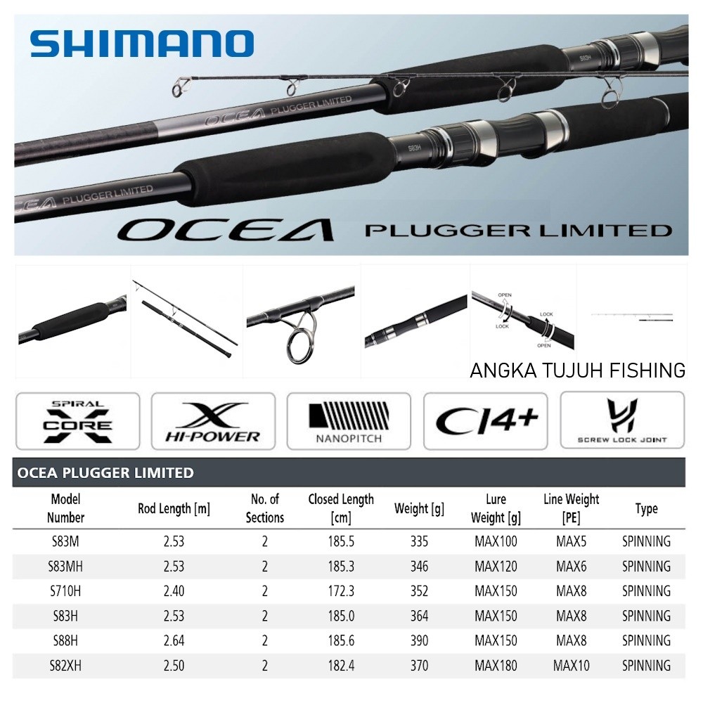 Shimano Ocea Plugger Limited 2021 Casting Popping Rod Joran Pancing