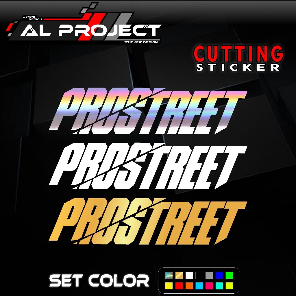 Stiker Cutting Sticker PROSTREET Viral Logo Hologram Putih body cutting motor Vixion PCX Aerox N MAX