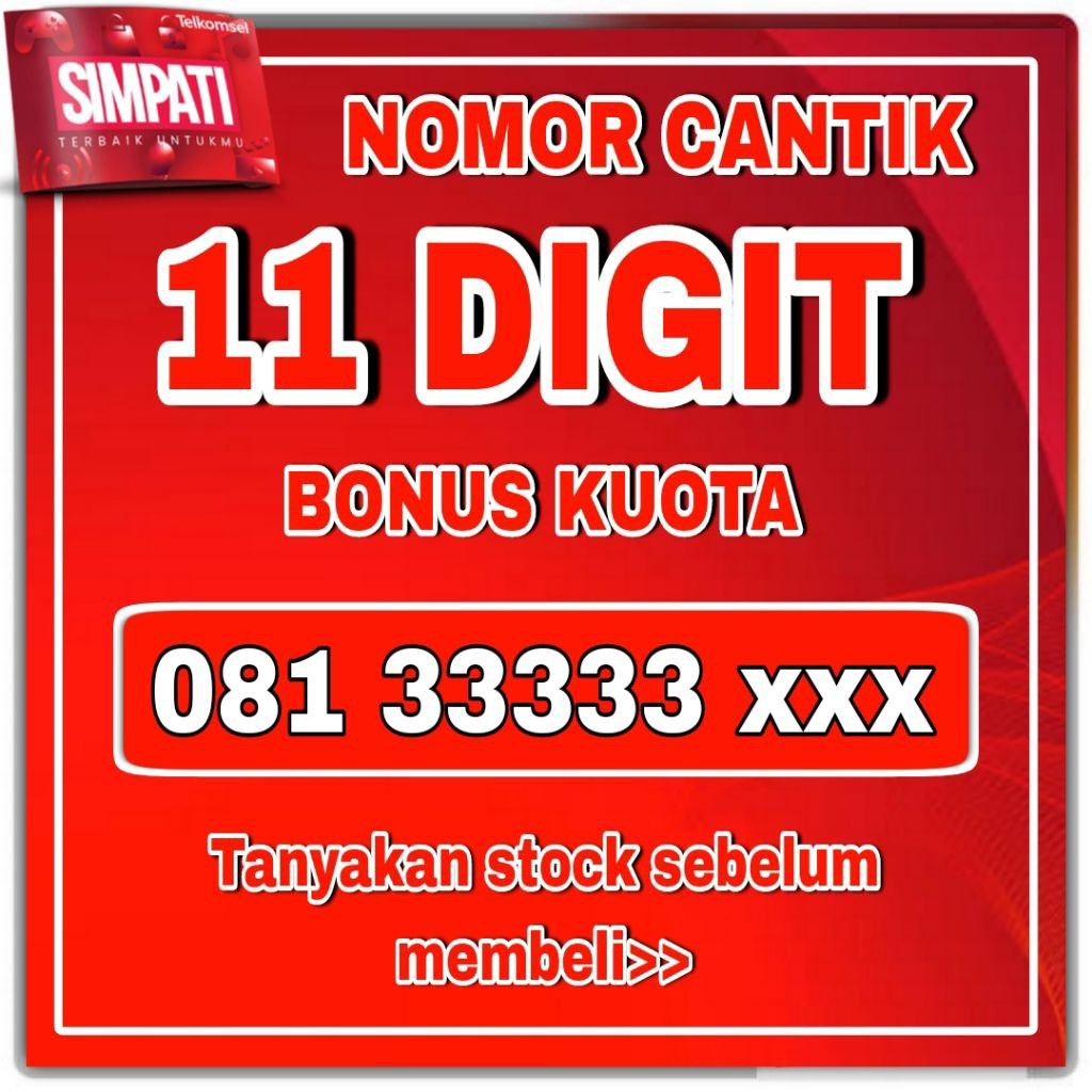Murah Nomor Cantik Simpati 11 Digit Kartu Perdana Super