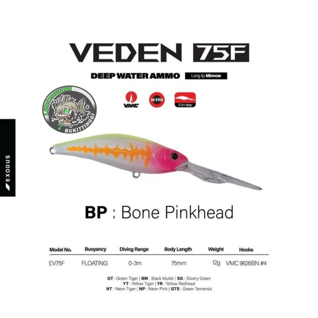 LURE EXODUS VEDEN 75F BONE PINKHEAD