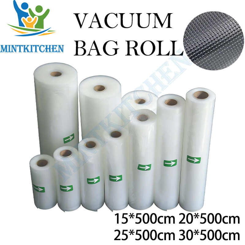 COD-MintKitchen Plastik Vakum Roll Embos Kantong Plastik Vacum Makanan Frozen Packing Plastik Roll V