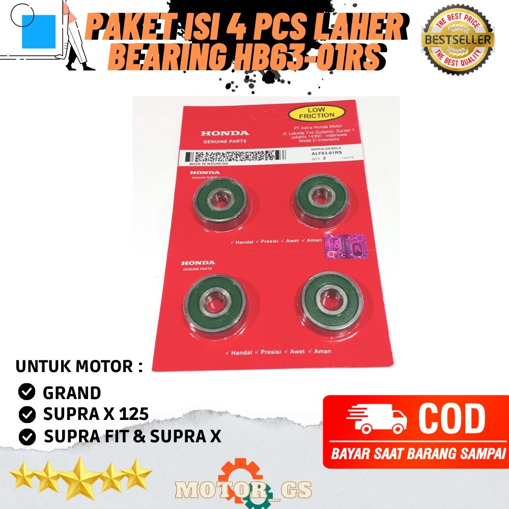 ori Laher Bearing 6301 RS Honda Laher 6301 RS Grand Impressa - Supra - Supra X 125 - Supra FIT origi