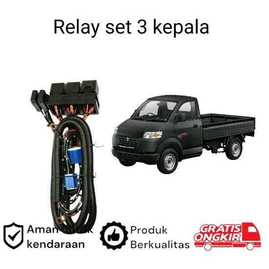 Relay Set Lampu Utama LED H4  Mobil Suzuki APV Pickup Koko
