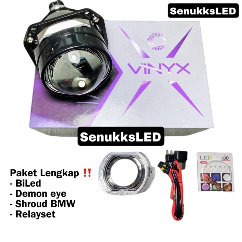 Combo paket lengkap Projector Biled Vinyx P3 2.5 INC Purple Lens vinyx p3 50 watt biled p3 vinyx bil
