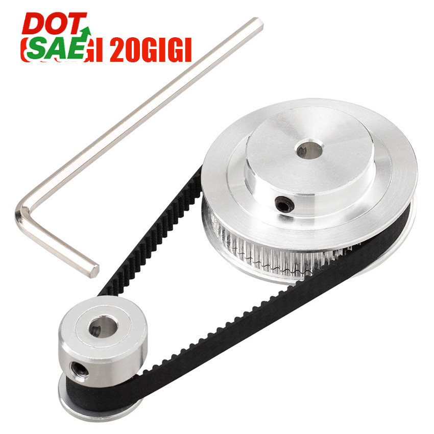 DOT SAE GT2 Timing Belt Loop 2GT Lebar 6Mm Perimeter 200Mm 20 Gigi Dan 60 Gigi Lubang Dalam Synchron