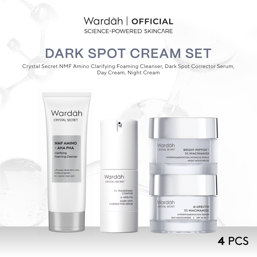[PRE-ORDER ONLY] WARDAH Paket Essential - Serum + Moisturizer + Cleanser - Dark Spot Cream, Hitam - 