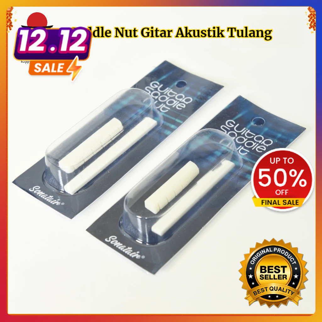 Saddle Nut Gitar Akustik Tulang Kerbau Sonatair Original Impor