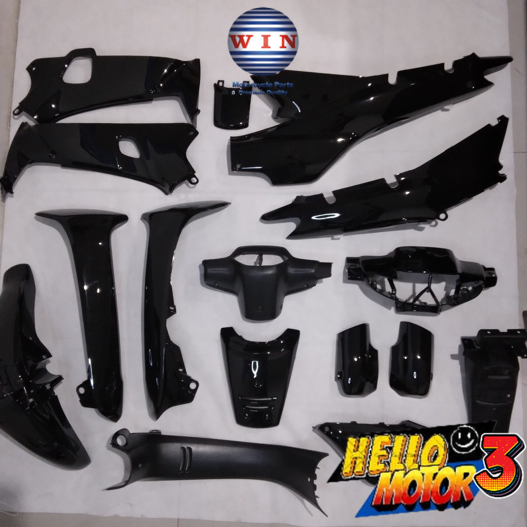 Full Body Supra X Lama 100 cc 1996 1997 1998 1999 2000 2001 2002 Hitam WIN | complete set bodi kasar