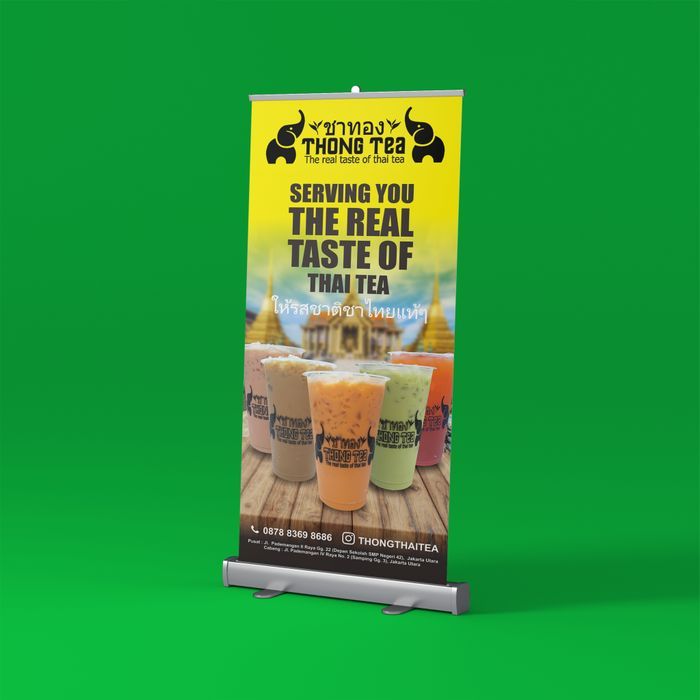 Spanduk Thai Tea l Banner Thai Tea l Banner Minuman l Banner Murah l Banner 1 hari jadi l Banner Mur