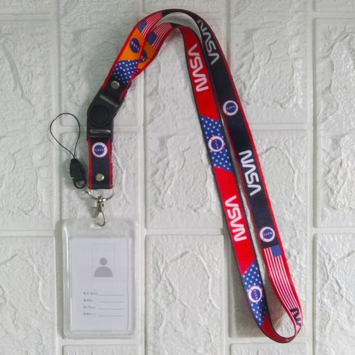 NASA Lanyard Pods / Tali Gantungan ID Card  - Free Strap ID, HP/Flashdisk - Lanyard NASA Saja