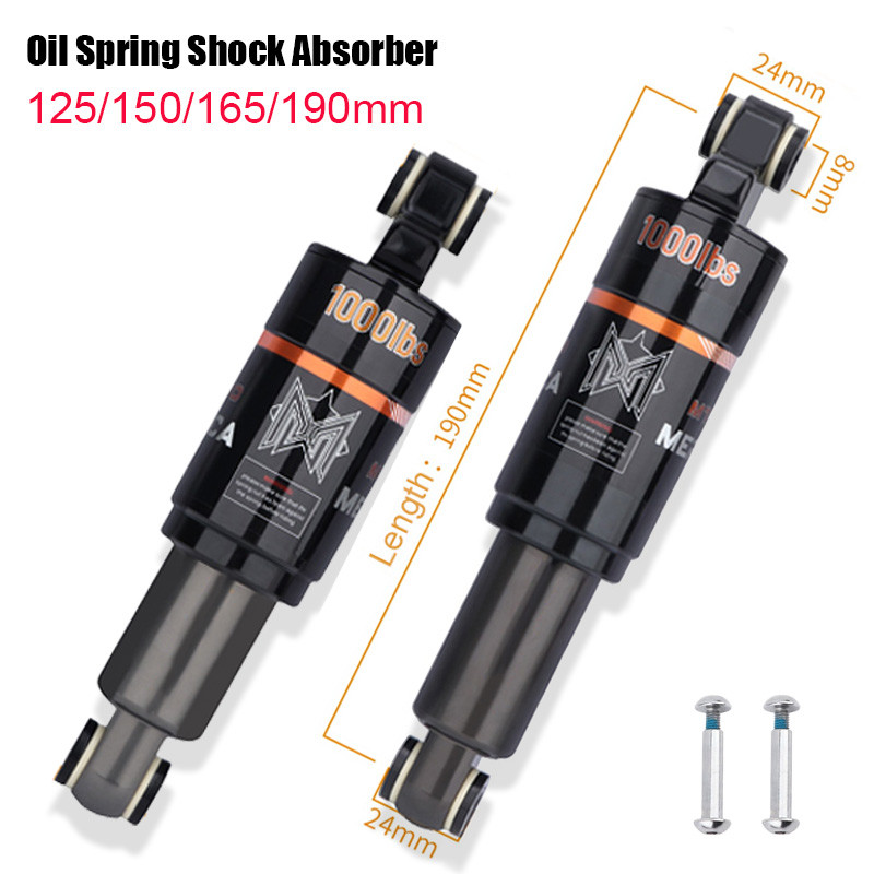 MEROCA Bicycle Rear Shock Absorber 125/150/165/190mm Bike shock absorber Mountain Bike Oil Spring Sh