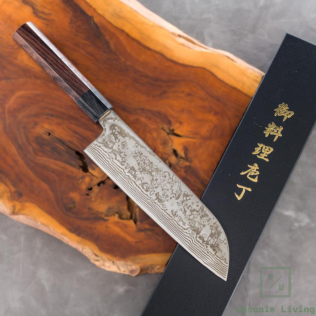 Japanese Knife Yoshida Hamono ZDP189 Damascus Santoku 180mm
