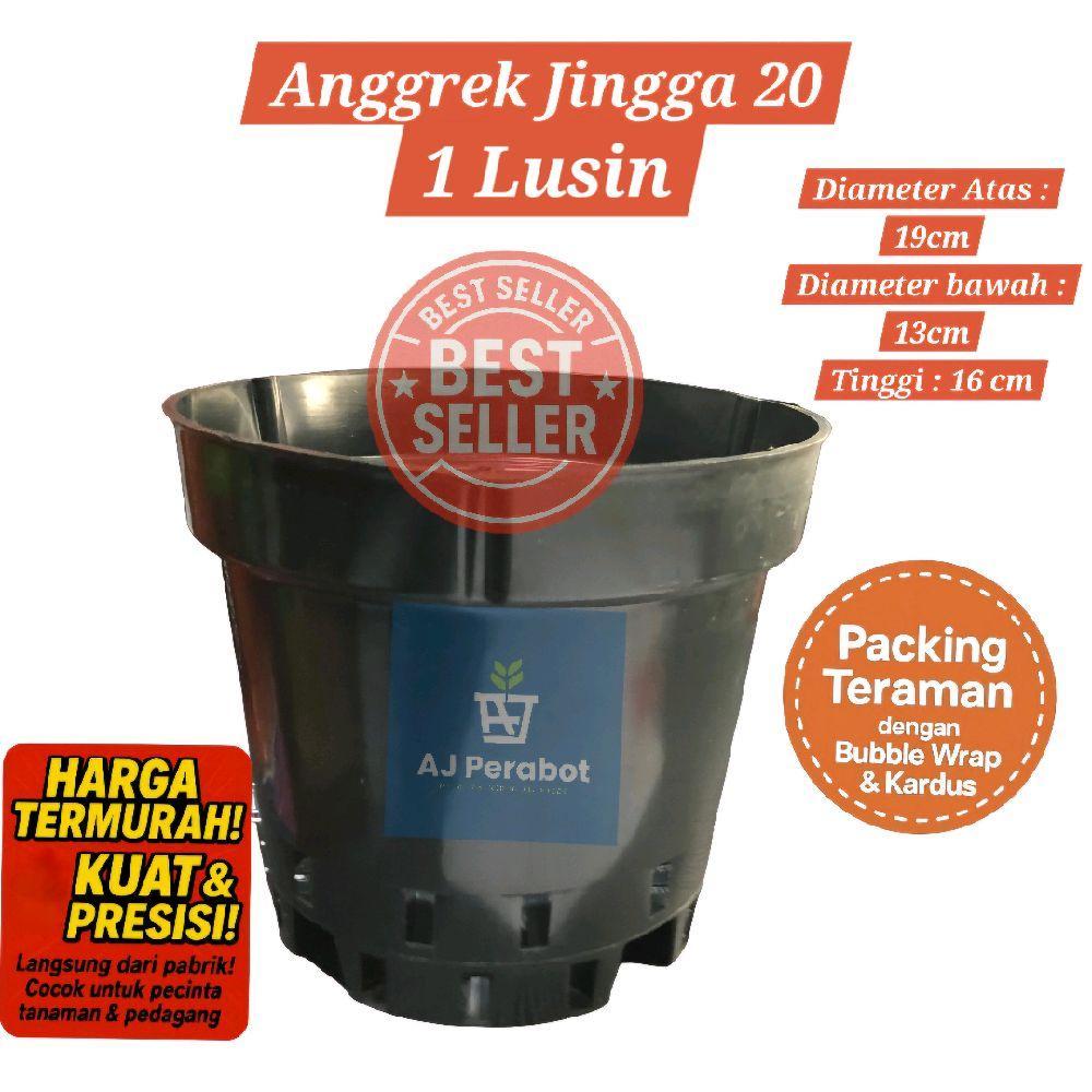 GROSIR 1 LUSIN Pot Anggrek Jingga 20 / Pot anggrek / Pot Lubang bawah / Pot Orchid /Pot Tanaman / Po