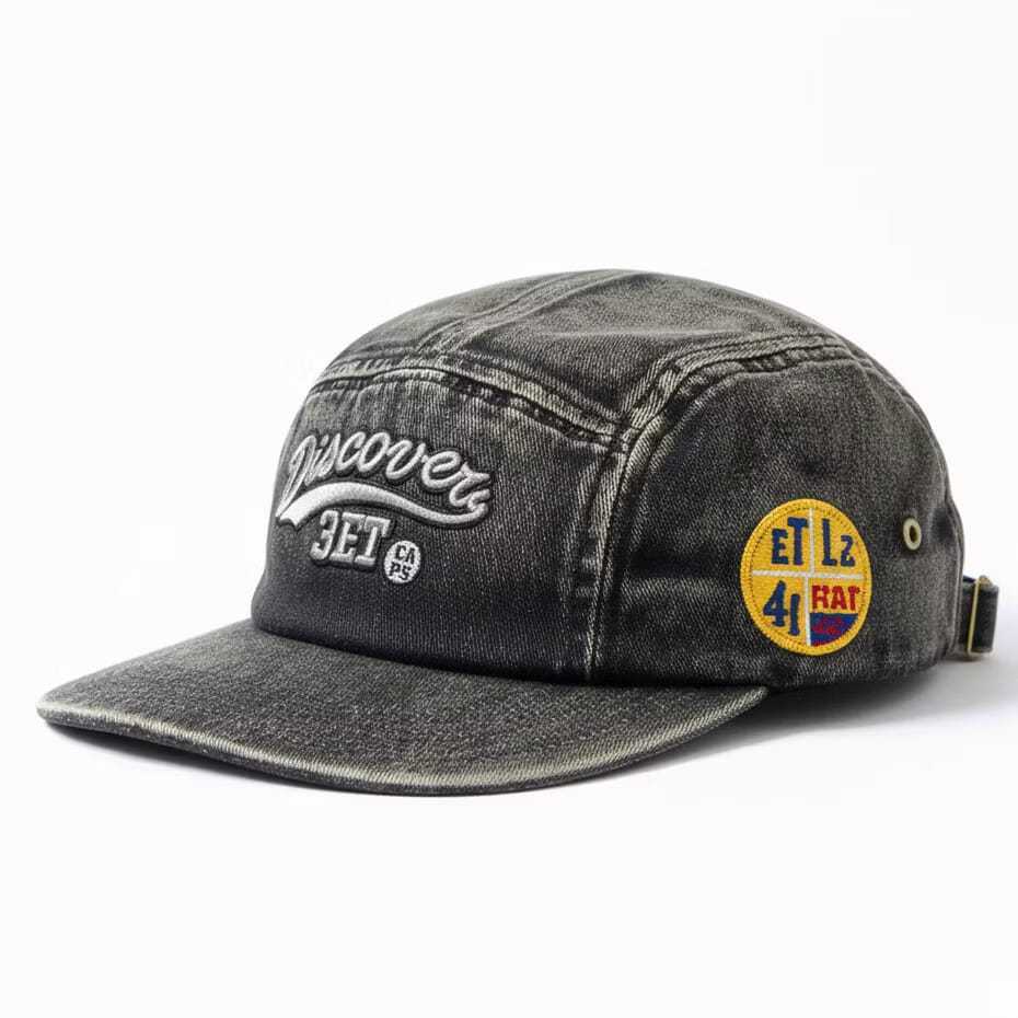 Topi Discovery 5 Panel Denim Unisex Kekinian discovery