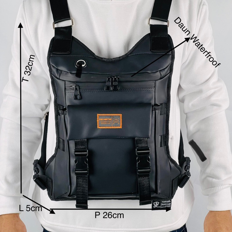 Tas Pria Simpel Tas Dada Tactical Ring Bag Outdoor Rompi Tas Selempang Dada Anti Air POLO AMSTAR