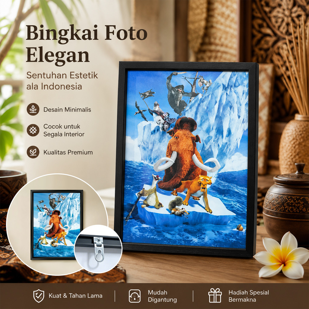 Bingkai Foto Minimalis A4 (21x30cm)A5(21cmx15cm) Pigura Frame Sertifikat Mika Tent Card / QRIS Holde