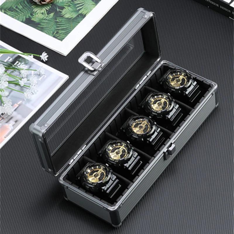 Kotak Penyimpanan Jam Tangan Aluminium dengan 1/3/5 Slot, Kotak Penyimpanan Jam Tangan, Braket Jam T
