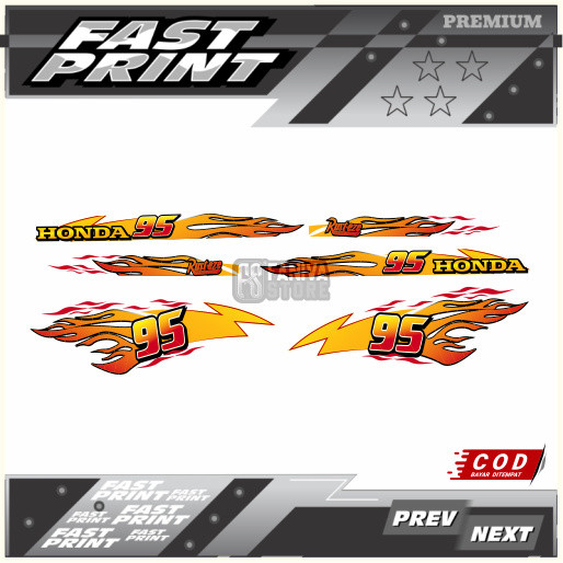 Striping Astrea Prima Motif Flaming Stiker Astrea Prima Motif Queen Stiker Transparan Prima