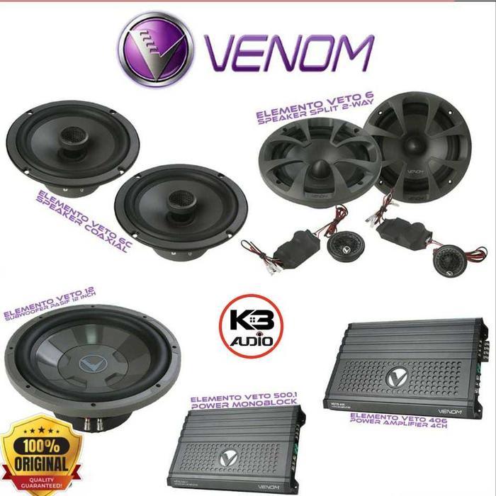 Paket Audio Mobil Full Set Sound System VENOM VETO SERIES ORIGINAL VENOM - Komplit Sesuai Foto