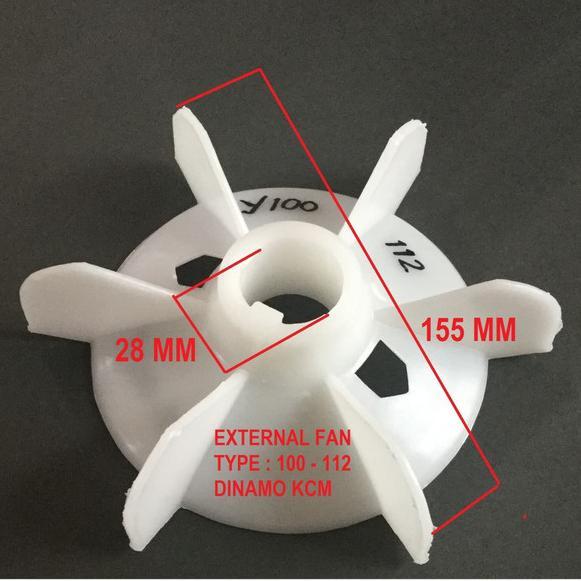 Y100 112 as 28mm - Kipas Dinamo - Kipas Motor - Kipas Pendingin - External Fan Y100-112