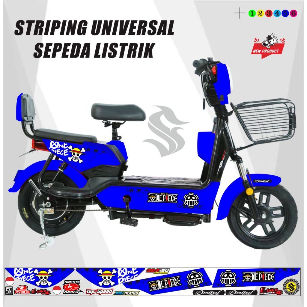 STRIPING DECAL STIKER SEPEDAH LISTRIK VARIASI SEPEDAH LISTRIK