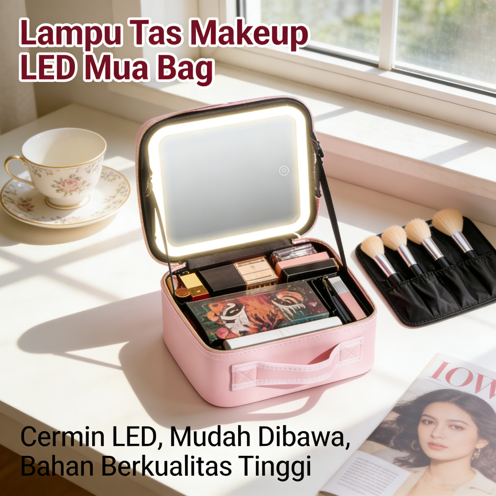 Tas Lampu Makeup MUA LED / Beauty Case Tas Makeup / Case LED Beauty MUA / Tas Makeup Cermin Lampu