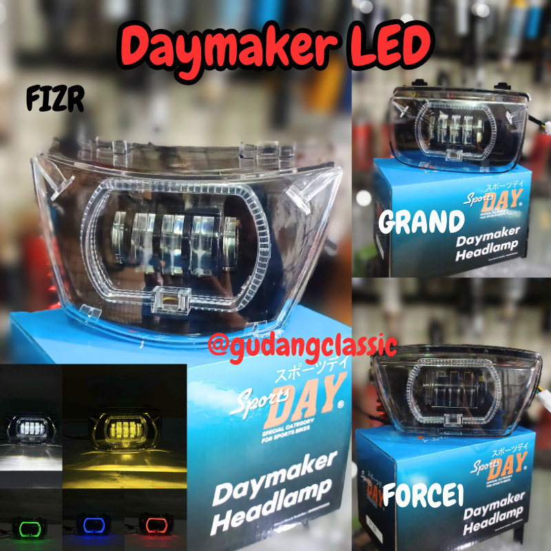 Reflektor Lampu Depan Daymaker Biled RGB FizR Fiz r Force Force One Force1 LED Day Obral Murah Berku