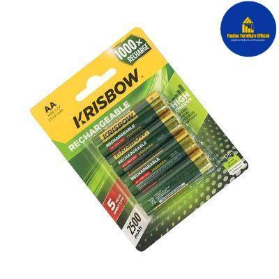 1 Set 4 Pcs Baterai Aa Rechargeable 2500 Mah (1.2 Volt) - Hijau