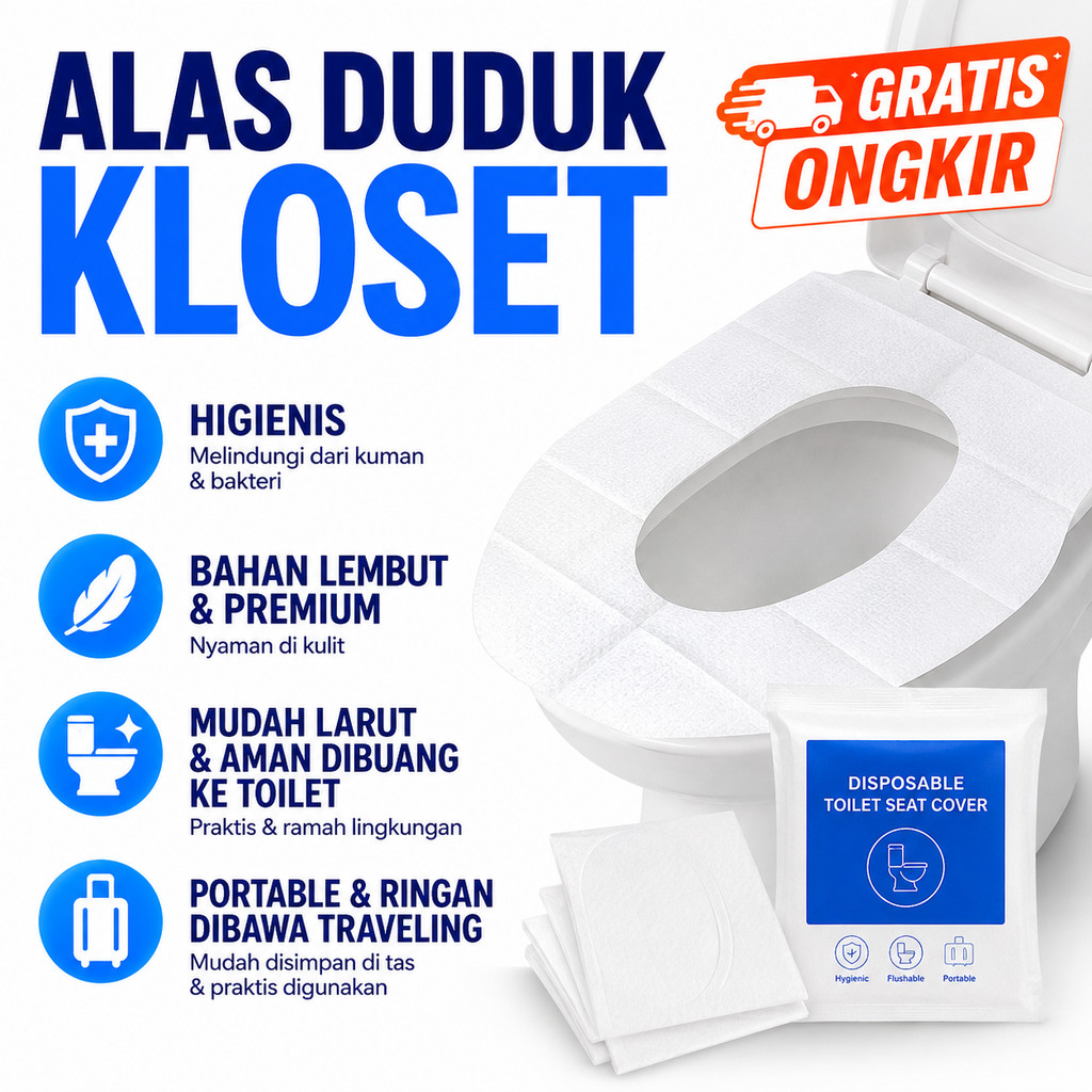Alas Duduk Kloset Toilet Seat Cover Disposable Flushable Paper Travel Portable Higienis Sekali Pakai
