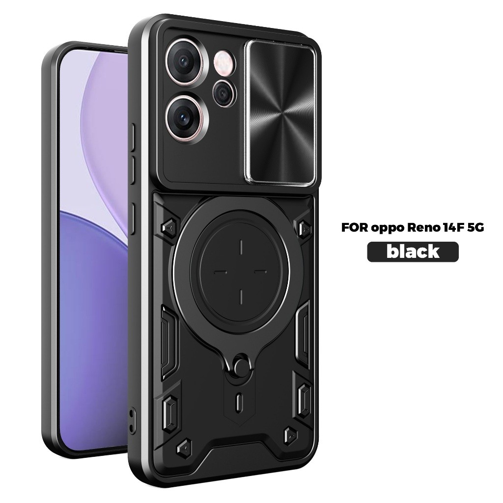 Oppo Reno 14F 5G - EvoX Army Flash Flip Lens Armor Case Shockproof