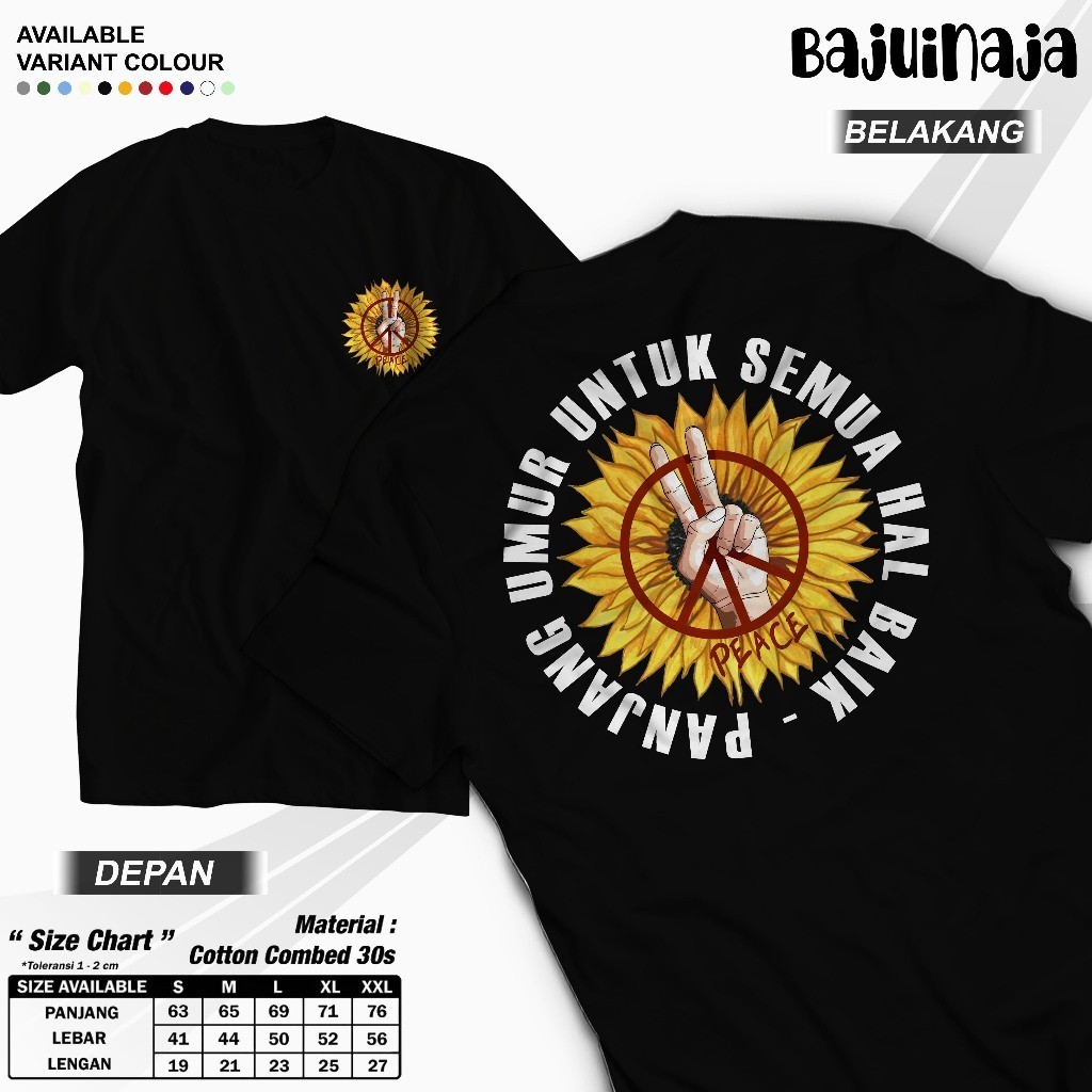 T-Shirt Kaos Panjang Umur untuk Semua Hal Baik - Bahan Premium - Cocok untuk Pria dan Wanita