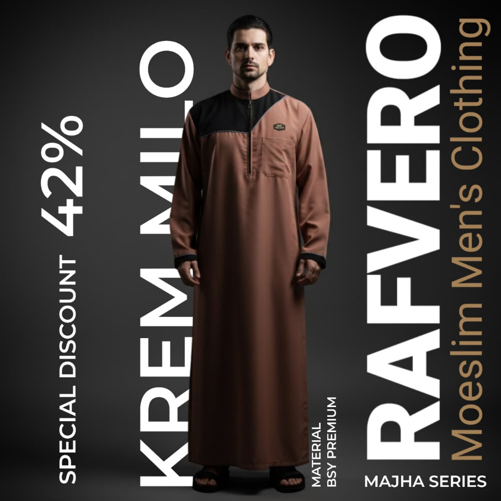 RAFVERO COLLECTION - Jubah Pria Majha - Baju Muslim - Original RAFVERO - COD Pengiriman