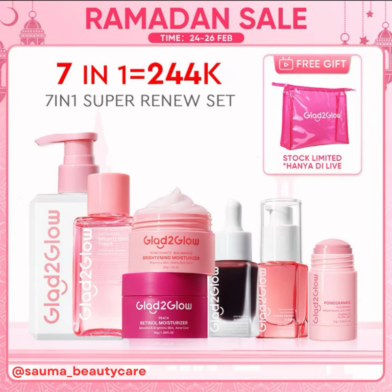 glad2glow sepaket glowing set 7in1 glad2glow - g2g glad2glow peeling serum g2glow - glad2glow glowin