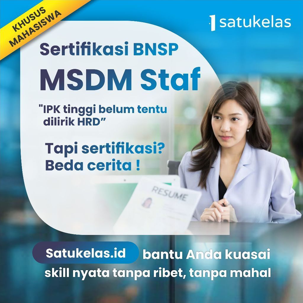 Sertifikasi BNSP MSDM Staf Untuk Mahasiswa